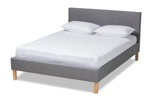 Evelyn Gray Fabric Upholstered Platform Bed (King)