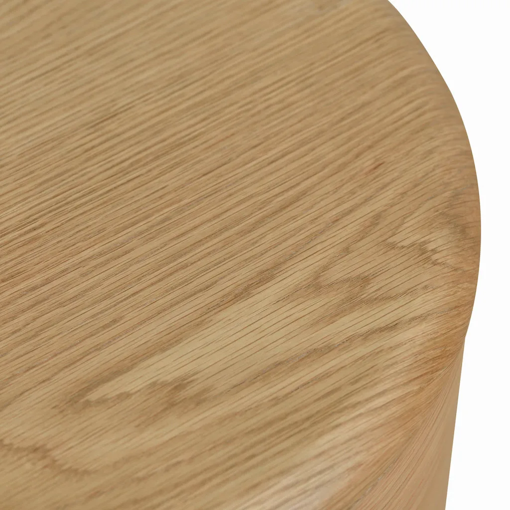 Ex Display - Leonard 46cm Round Bedside Table - Natural