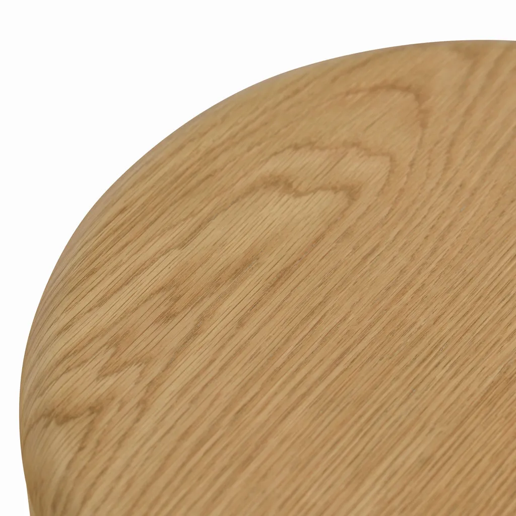 Ex Display - Leonard 46cm Round Bedside Table - Natural