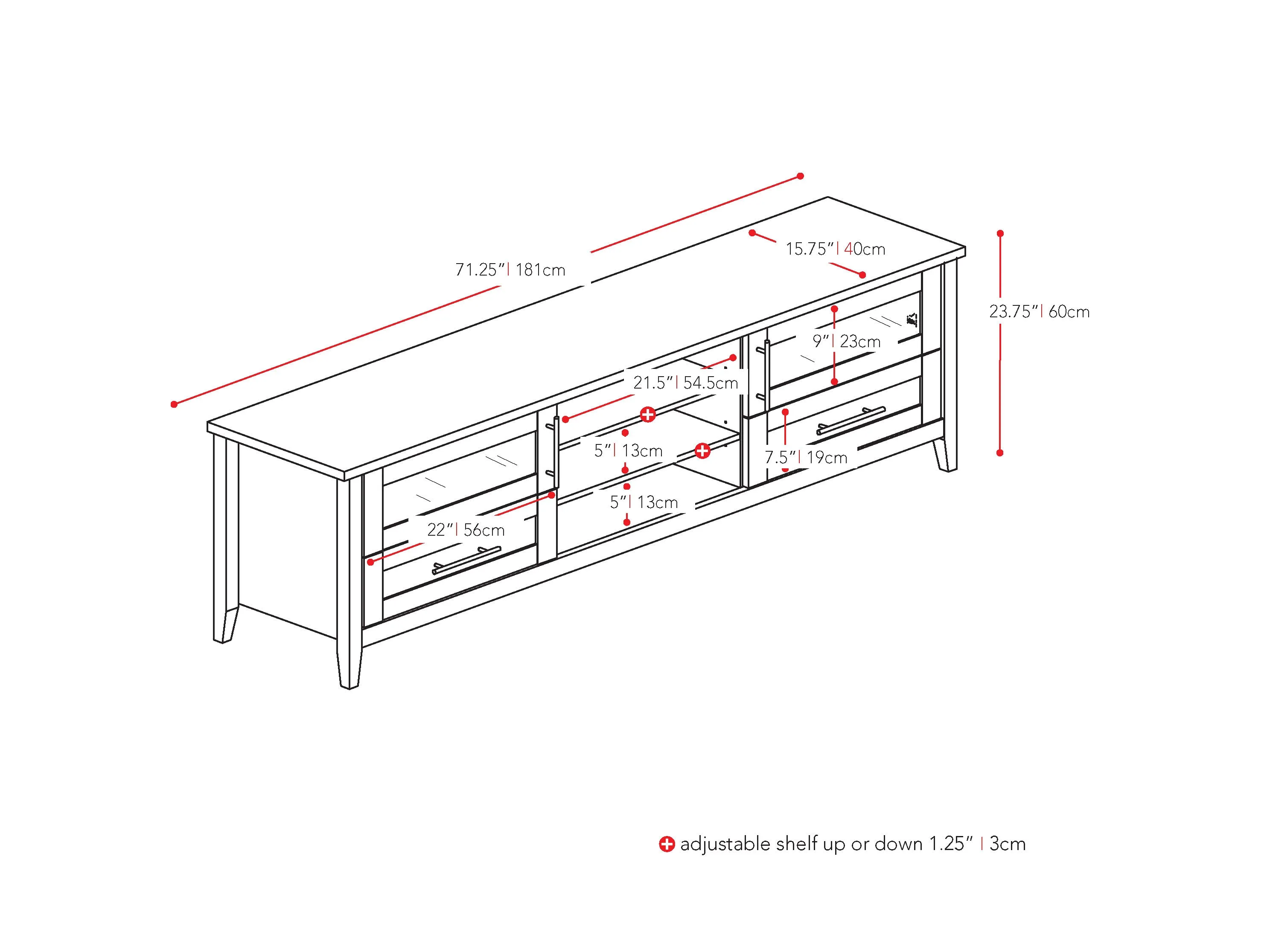 Extra Wide TV Stand, TVs up to 85"