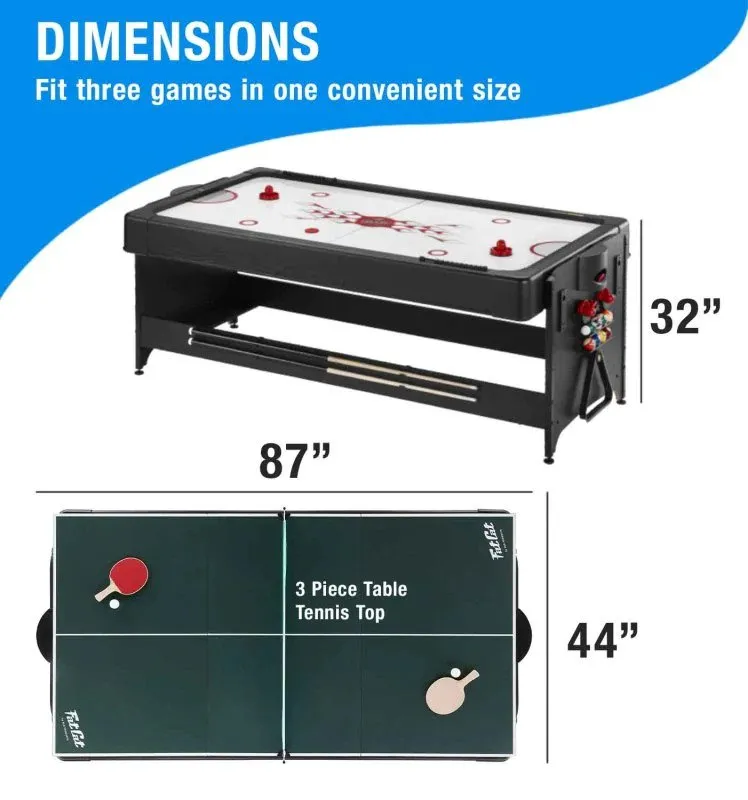 Fat Cat Original 3-in-1 Blue 7' Pockey™ Multi-Game Table