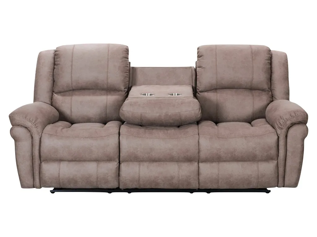 Gloucester Reclining 3 Seater Sofa in Taupe by Annaghmore (With Console)