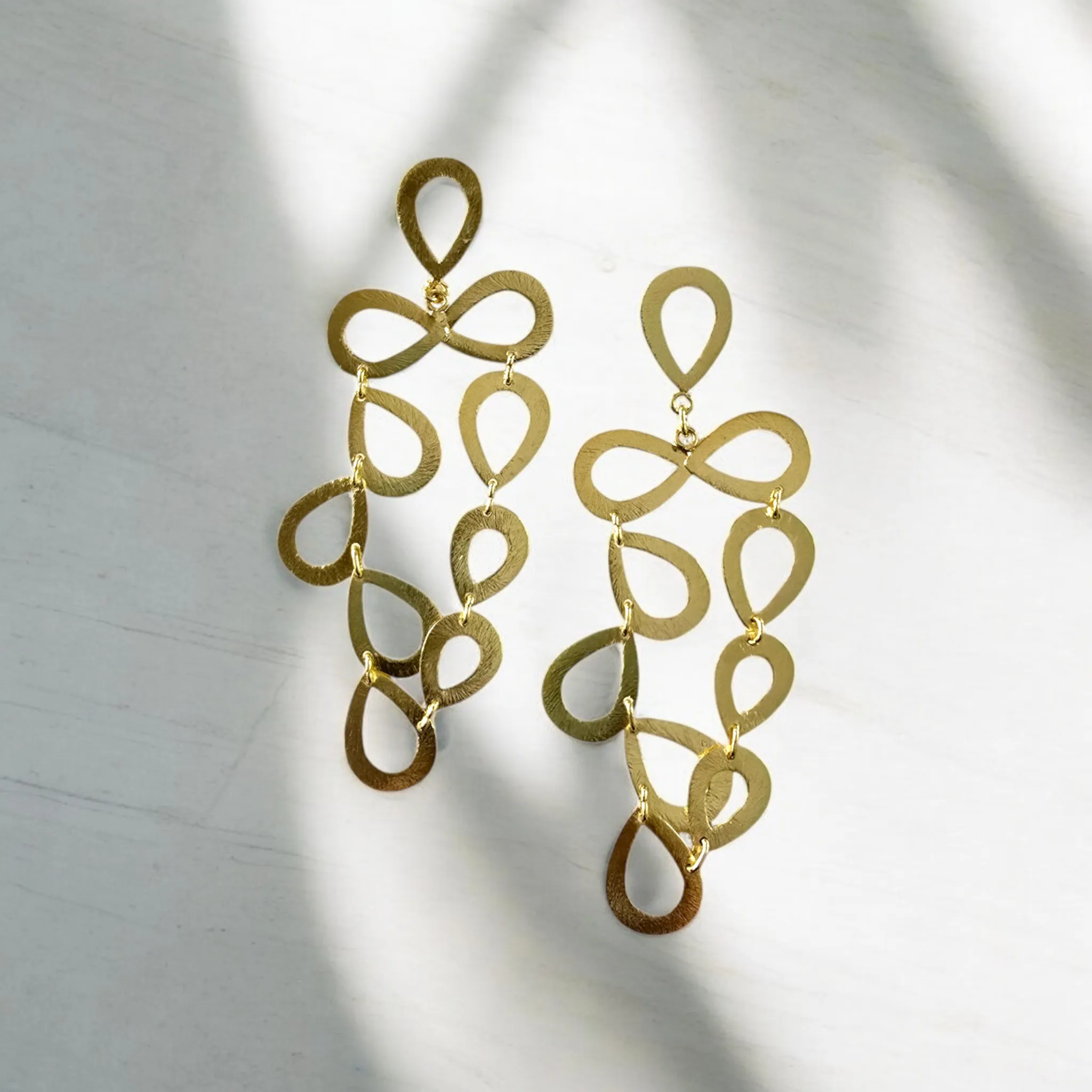 Gold Infinity Chandelier Earrings