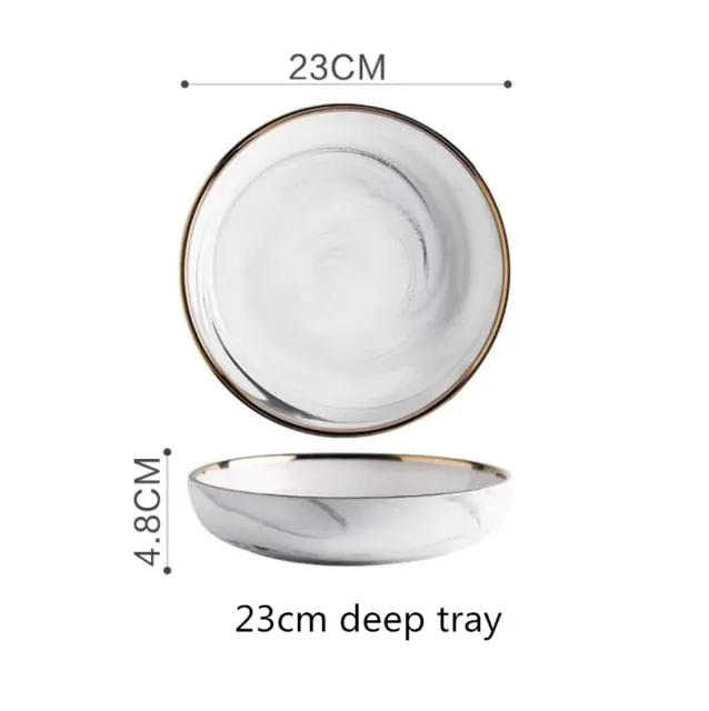 Gold Marble Ceramic Tableware Set