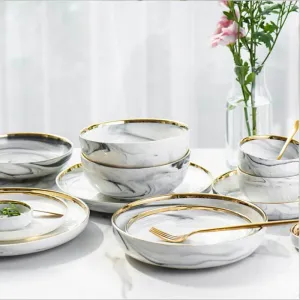 Gold Marble Ceramic Tableware Set