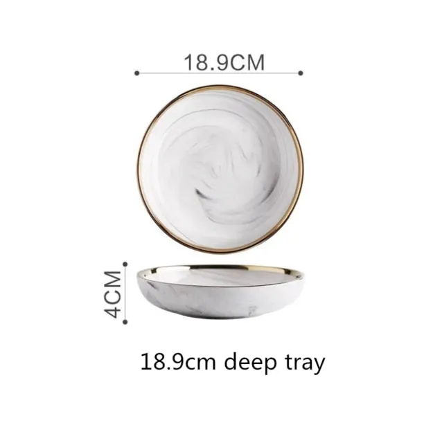 Gold Marble Ceramic Tableware Set