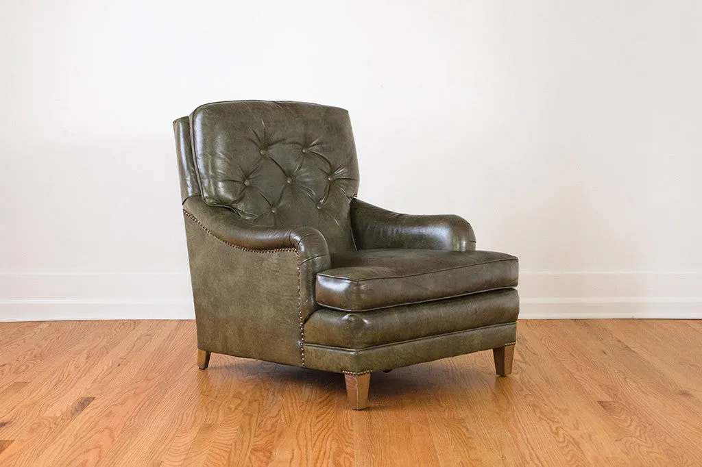 Green Leather Club Chair