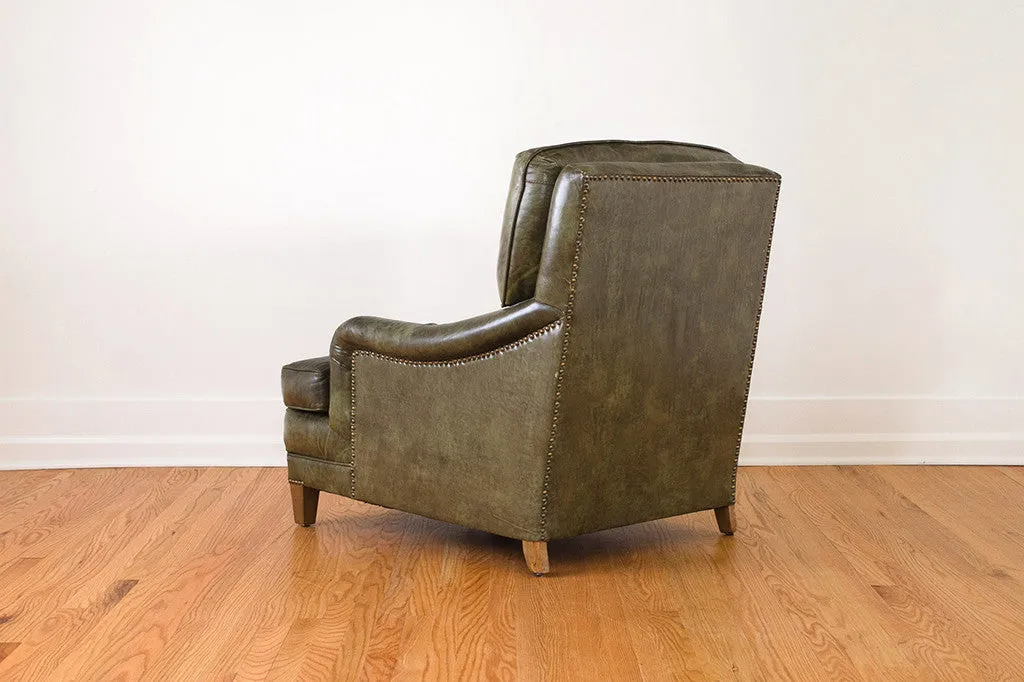 Green Leather Club Chair