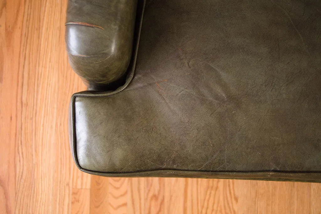 Green Leather Club Chair