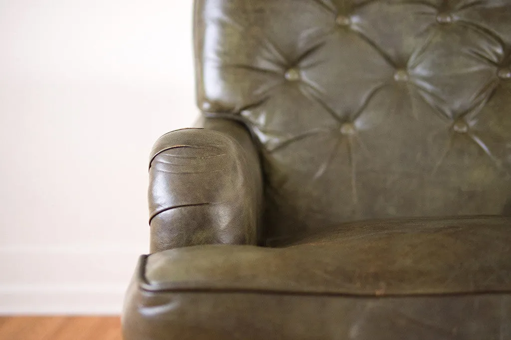 Green Leather Club Chair