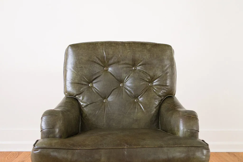 Green Leather Club Chair