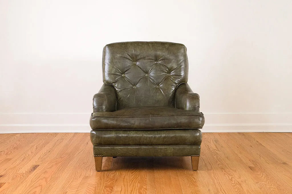 Green Leather Club Chair