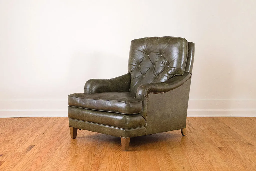 Green Leather Club Chair