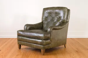 Green Leather Club Chair