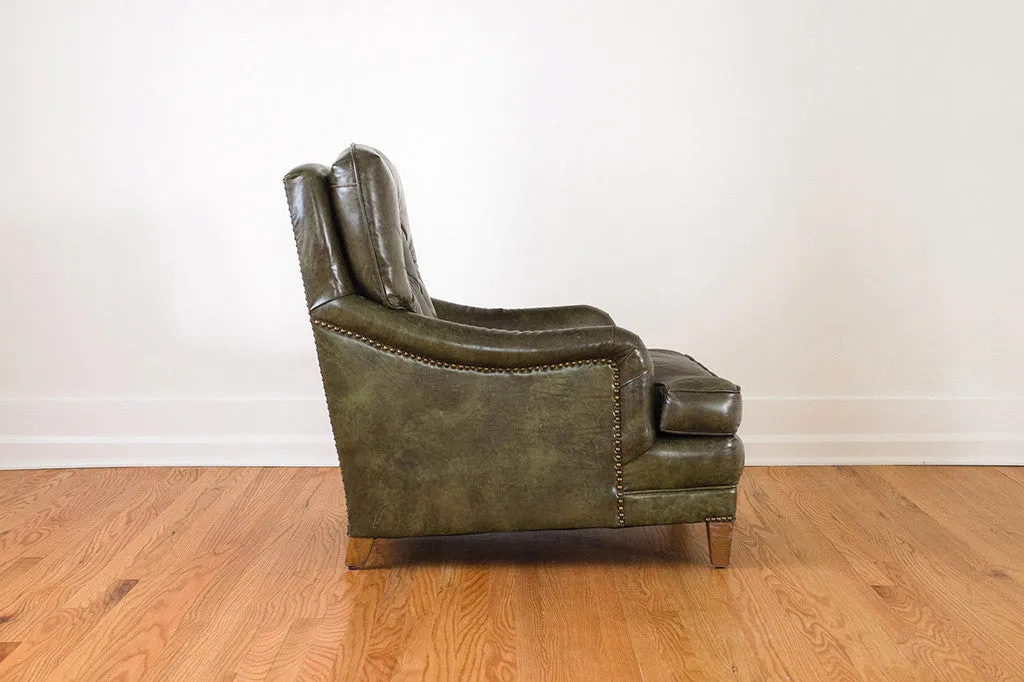 Green Leather Club Chair