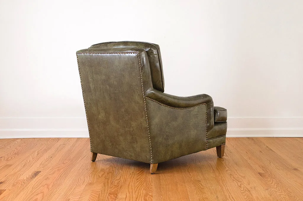 Green Leather Club Chair