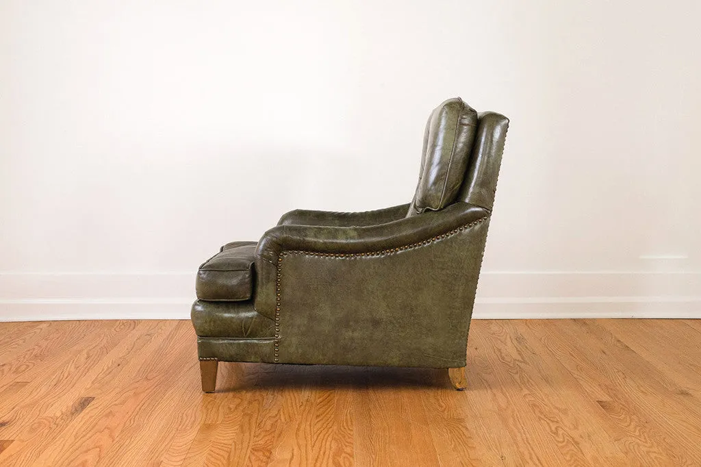 Green Leather Club Chair