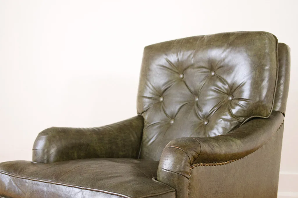 Green Leather Club Chair