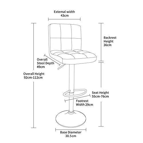 Grey Faux Leather Swivel Bar Stools