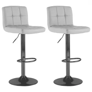 Grey Faux Leather Swivel Bar Stools