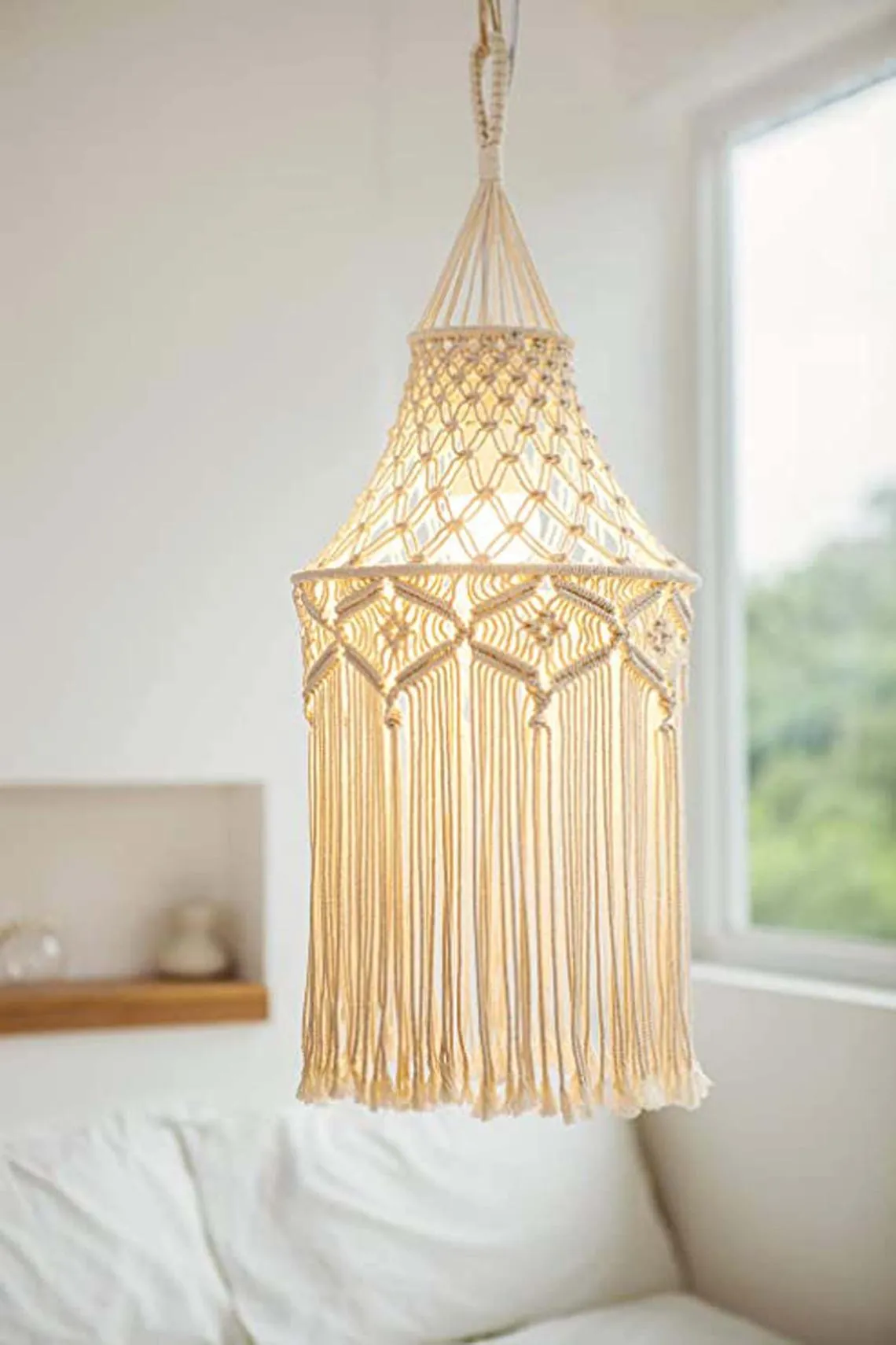 Handmade Macrame Light Shade Chandeliers Wall Hanging Lampshade