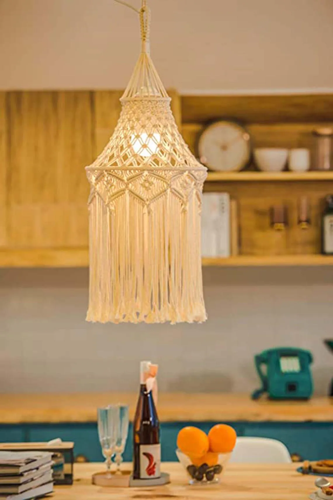 Handmade Macrame Light Shade Chandeliers Wall Hanging Lampshade