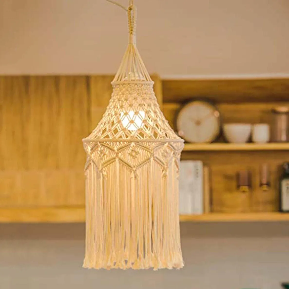 Handmade Macrame Light Shade Chandeliers Wall Hanging Lampshade