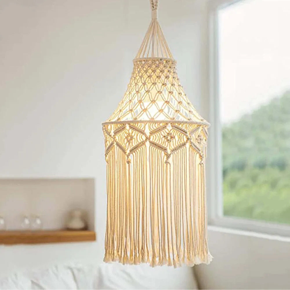 Handmade Macrame Light Shade Chandeliers Wall Hanging Lampshade