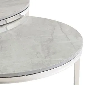 Hanson Round Coffee Table Set - Vilas Grey