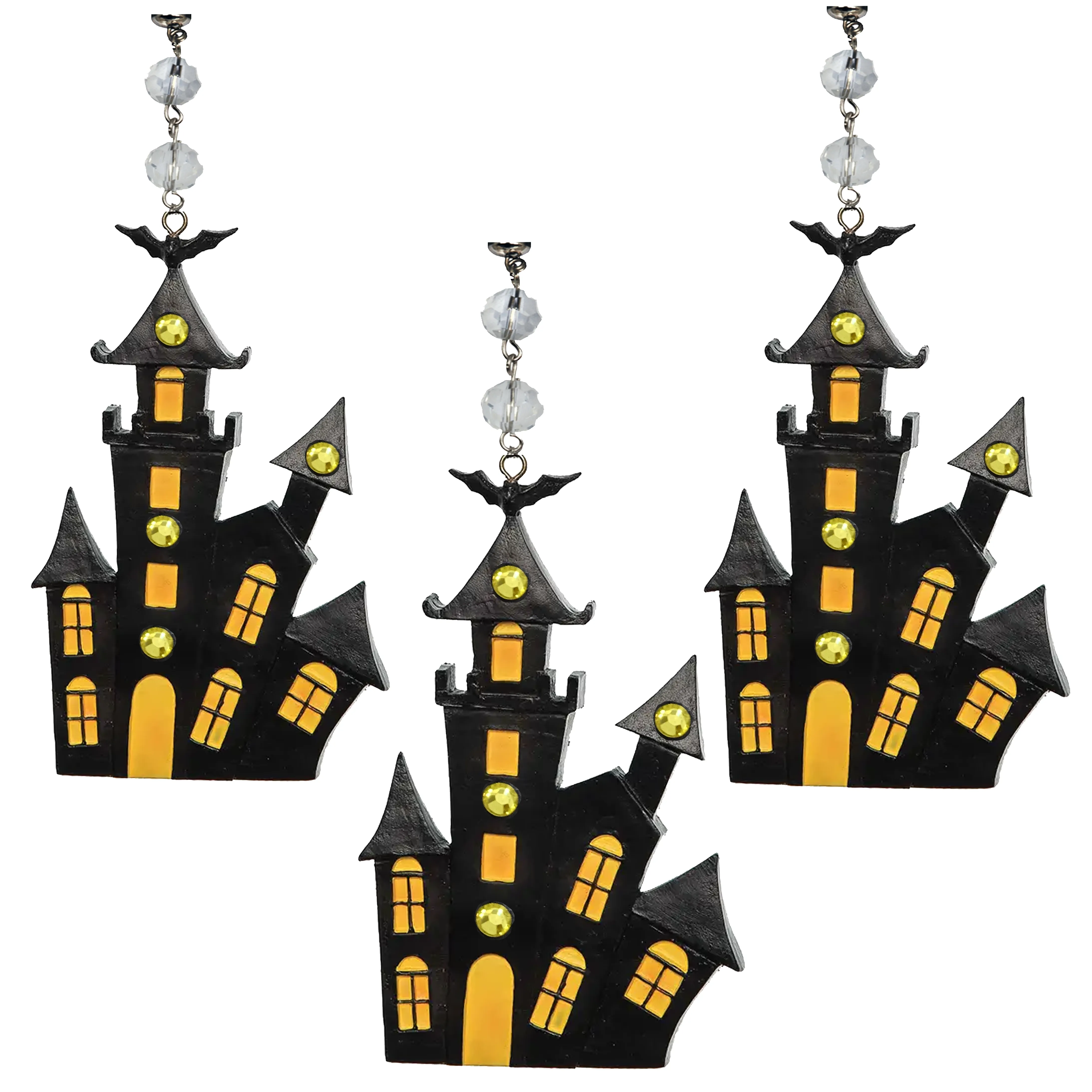 HAUNTED HOUSE (Set/3) or (Set/1) MAGNETIC HALLOWEEN CHANDELIER ORNAMENT