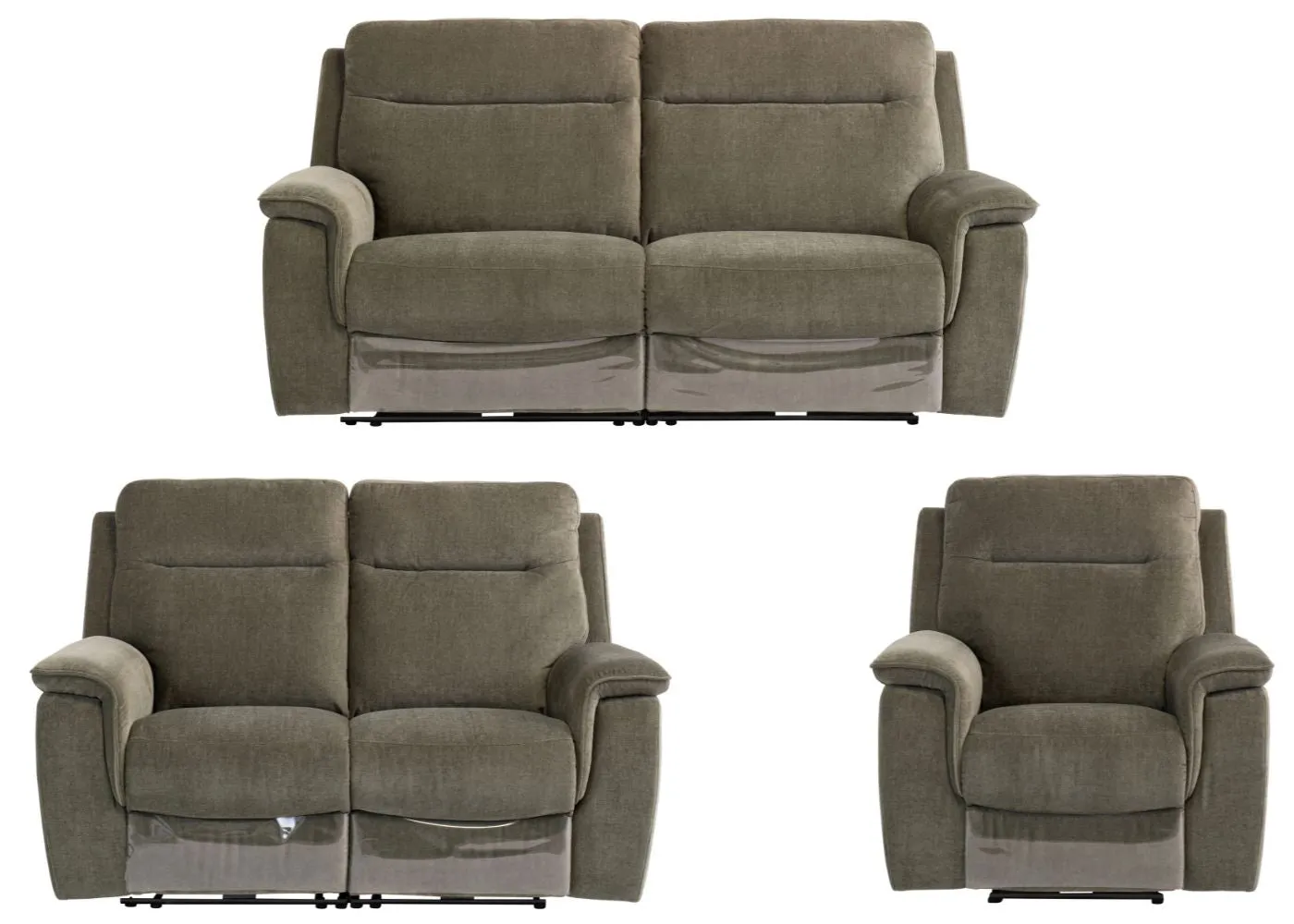 Havarti Fabric Electric Reclining Sofa Range in Green