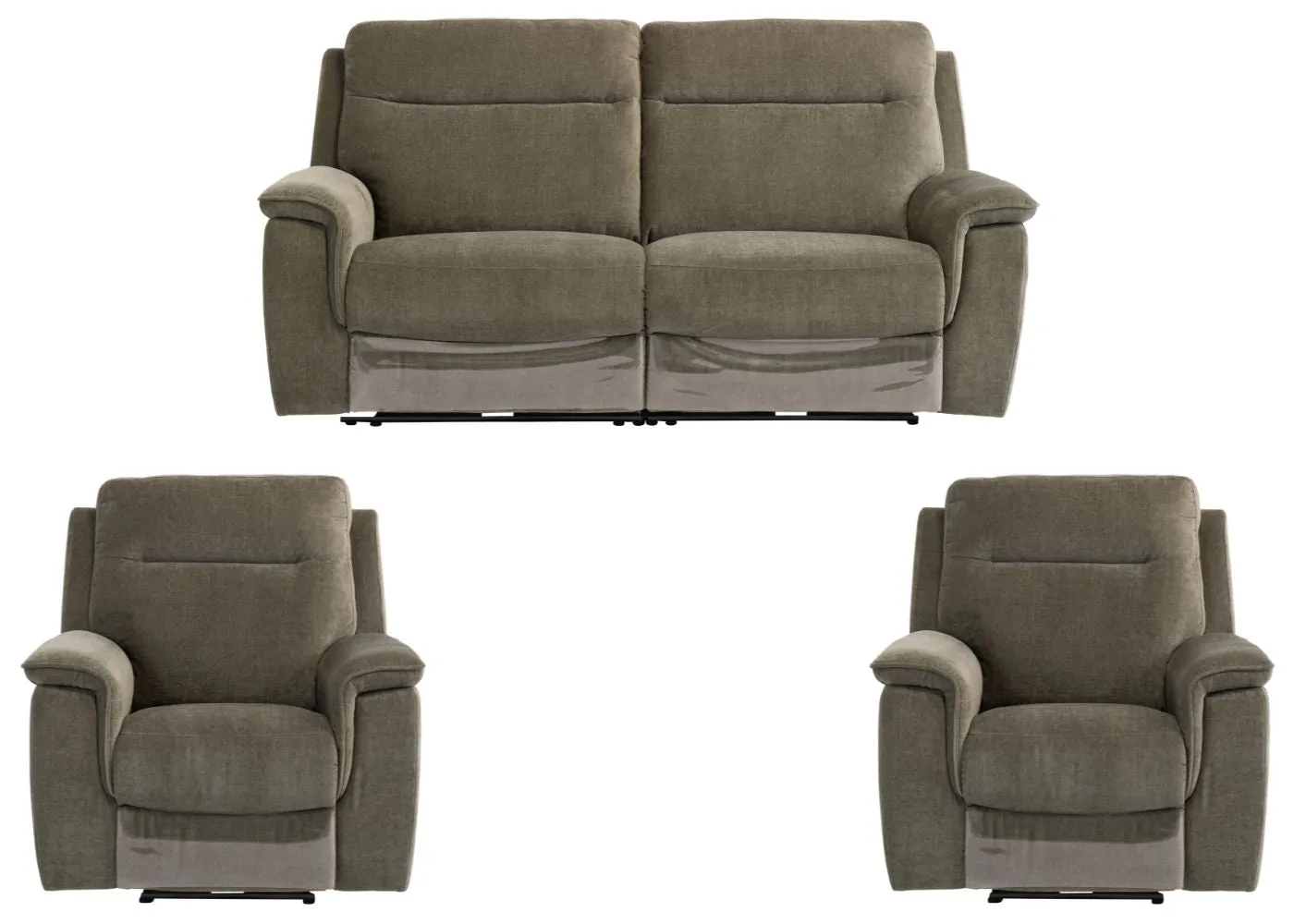 Havarti Fabric Electric Reclining Sofa Range in Green