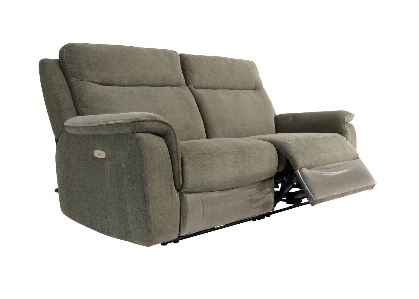 Havarti Fabric Electric Reclining Sofa Range in Green