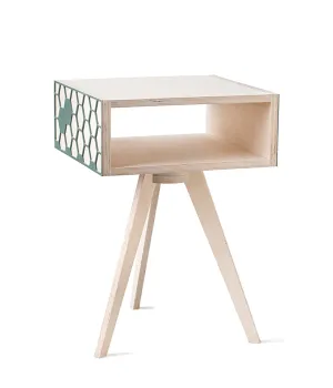 Hexa Bedside Table - Green Back