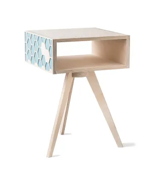 Hexa Bedside Table - Turquoise Back