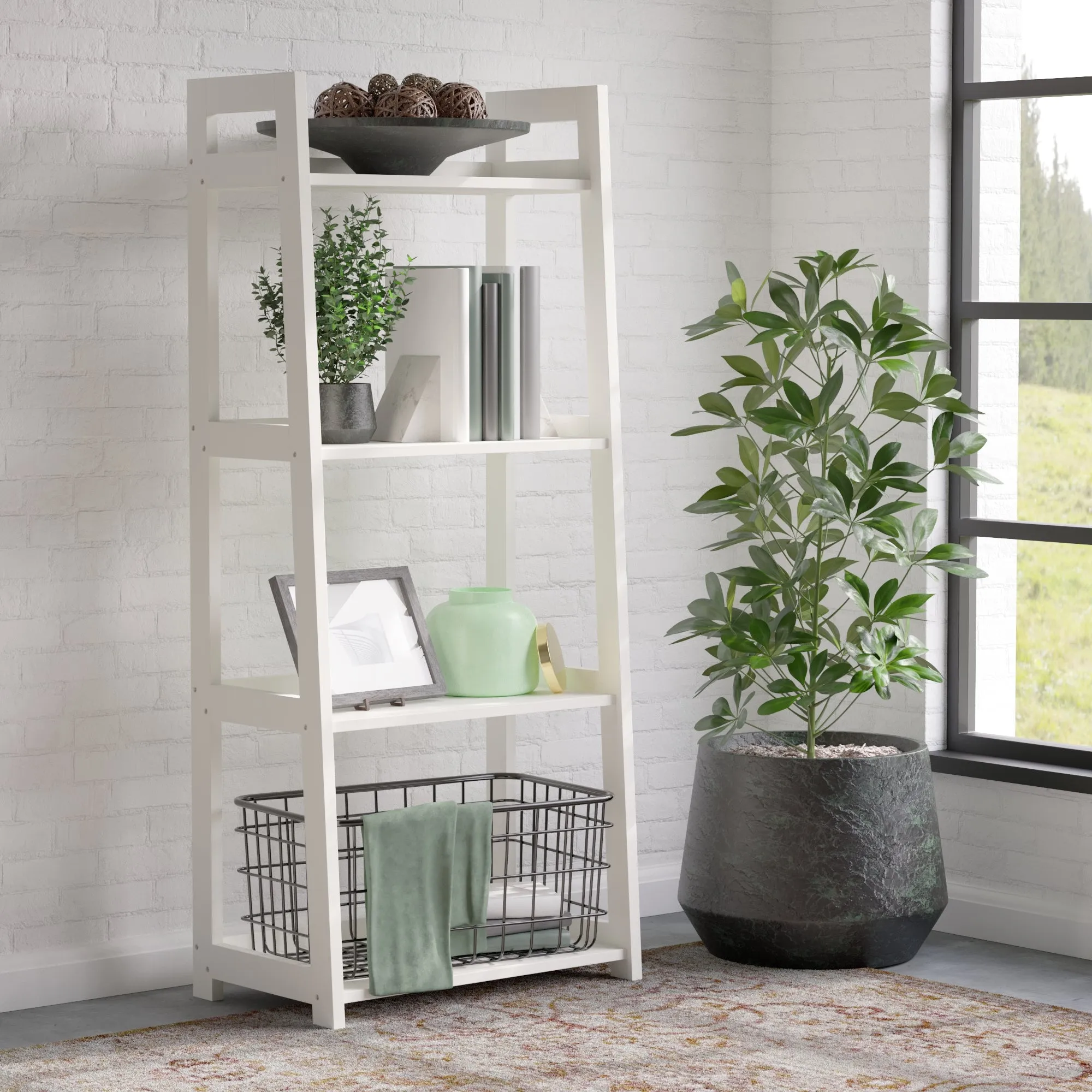 Hillcrest 4 Shelf Ladder Bookcase