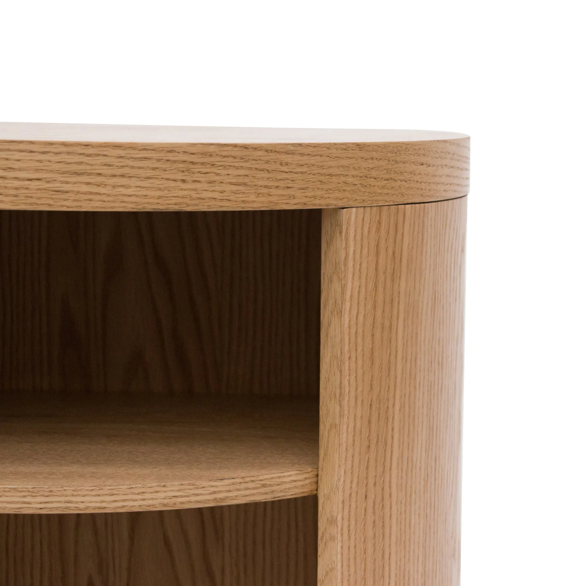 Honigold Round Wooden Bedside Table - Natural