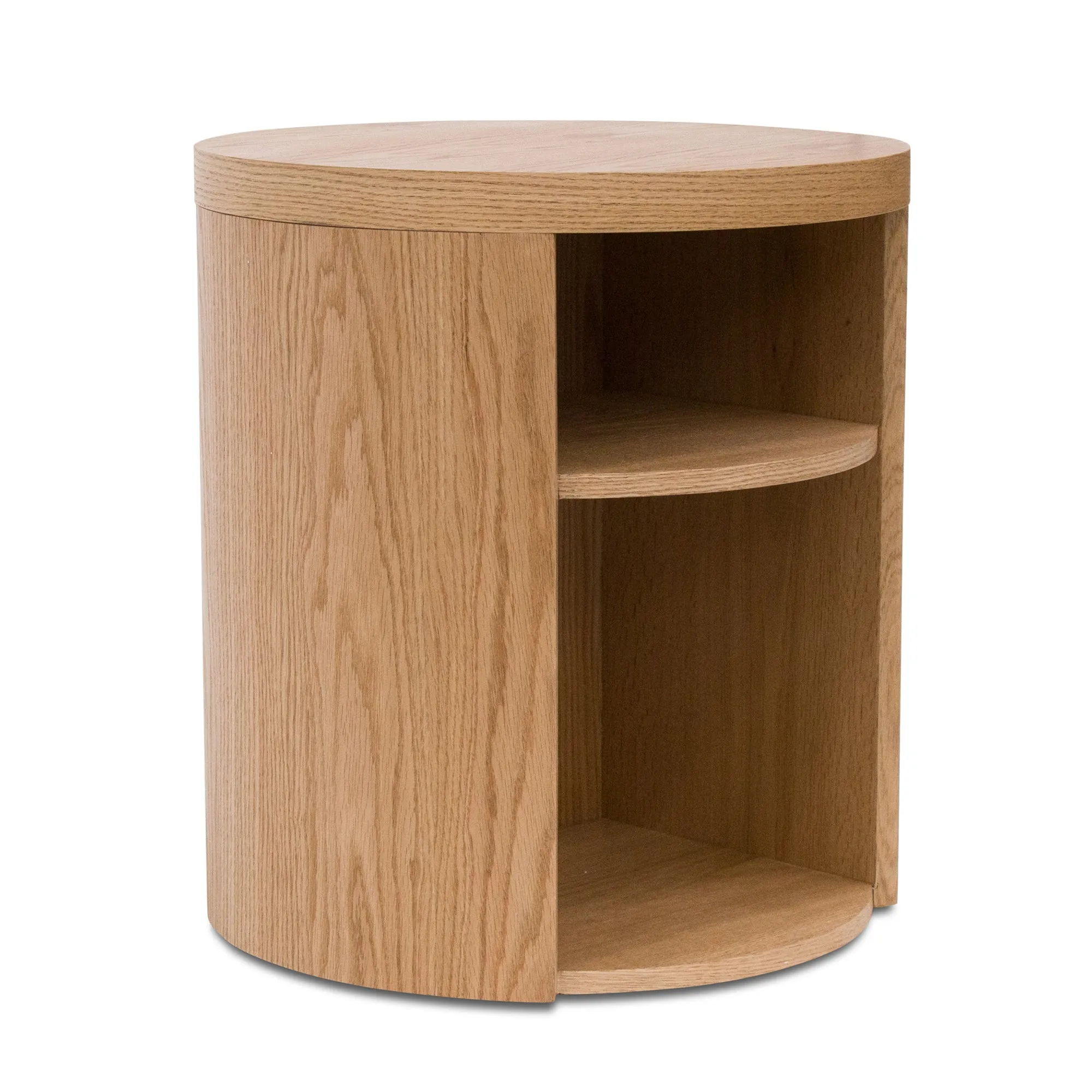 Honigold Round Wooden Bedside Table - Natural