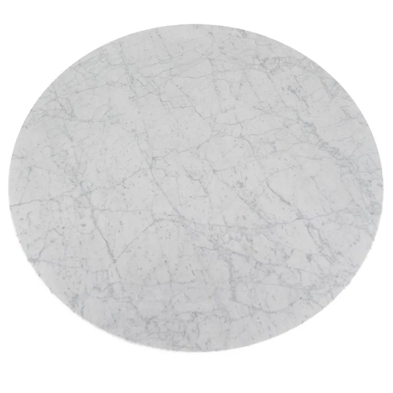 Hunter 100cm Round Marble Coffee Table with Black Legs