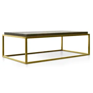 Ian 140cm Wooden Top Coffee Table - Black - Golden - Last One