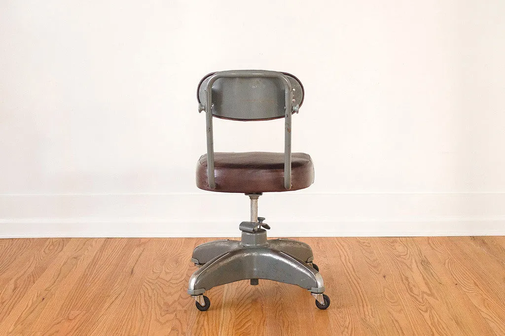 Industrial Leather Desk Chair