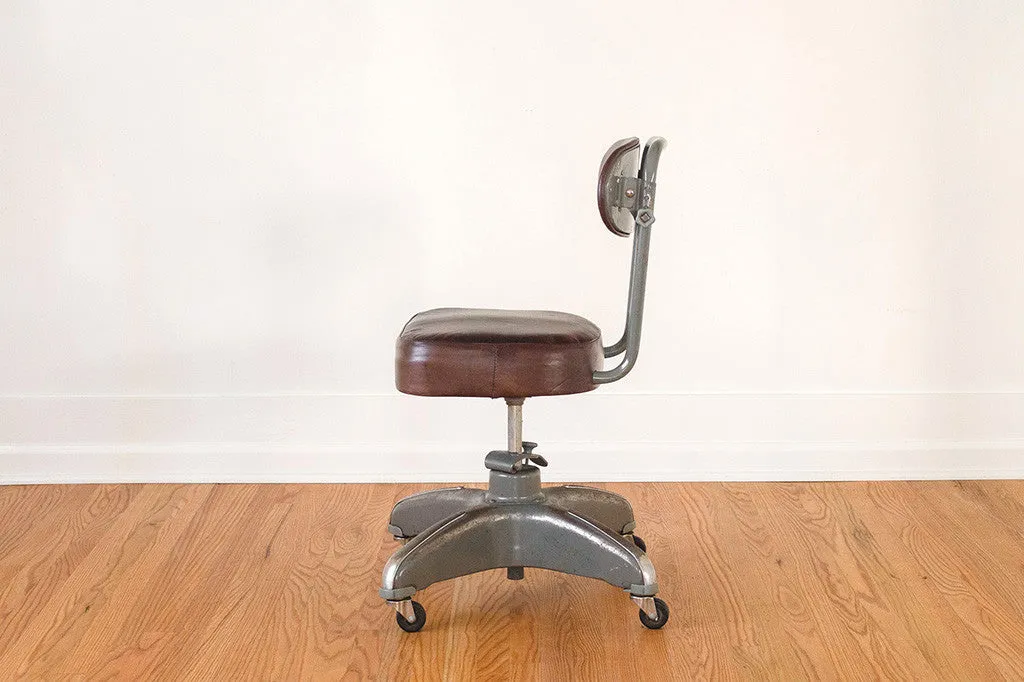 Industrial Leather Desk Chair