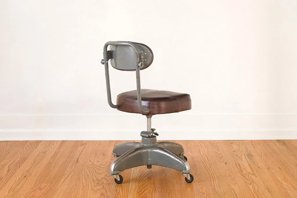 Industrial Leather Desk Chair