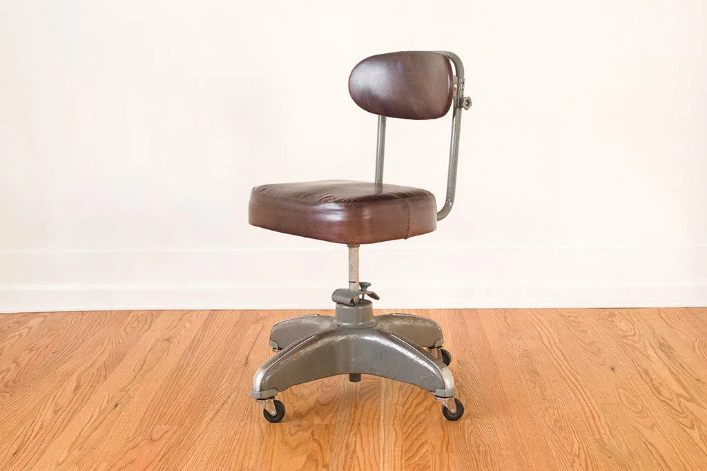 Industrial Leather Desk Chair