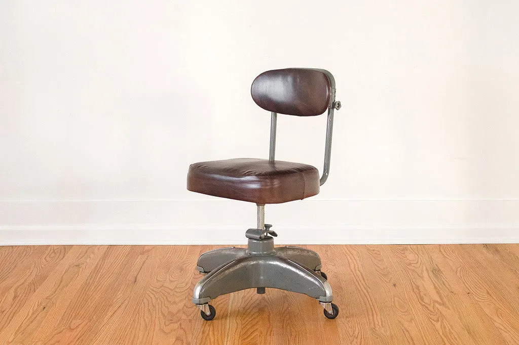 Industrial Leather Desk Chair