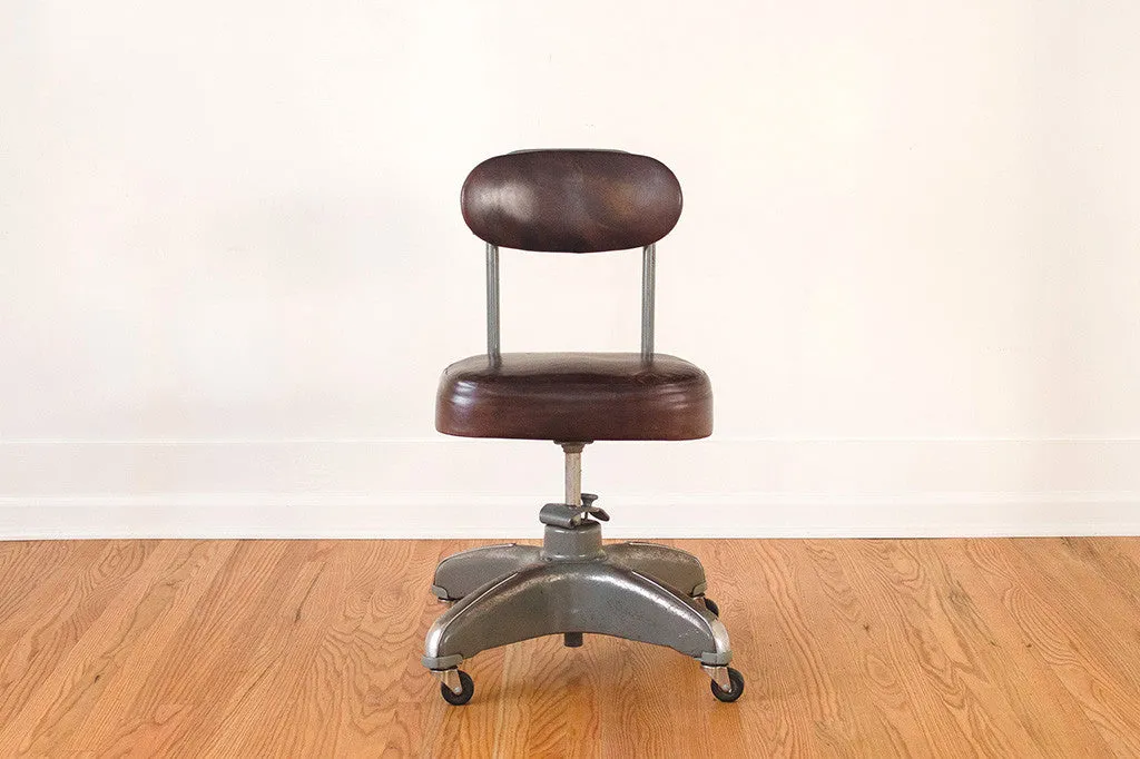 Industrial Leather Desk Chair