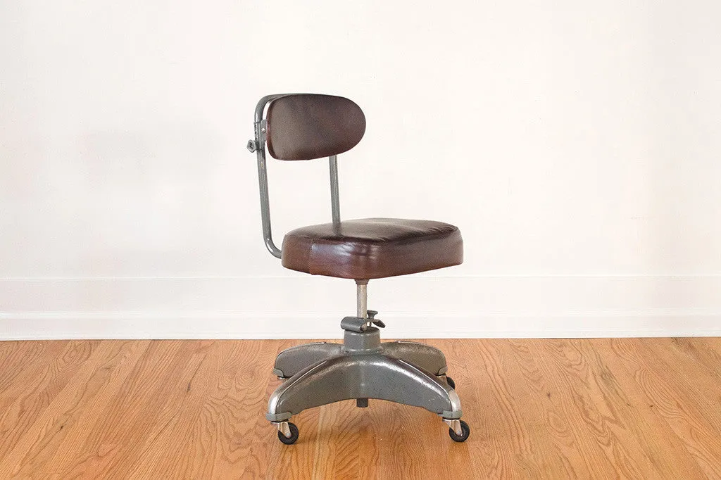 Industrial Leather Desk Chair