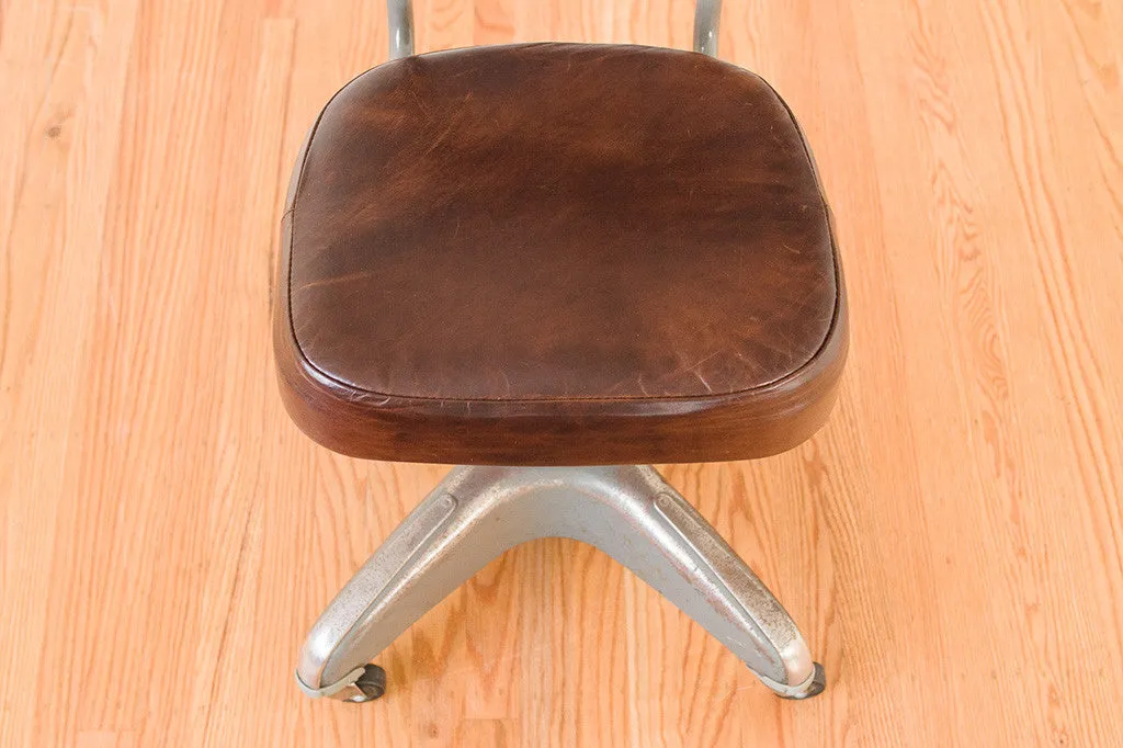 Industrial Leather Desk Chair