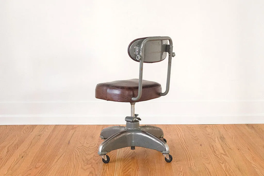 Industrial Leather Desk Chair