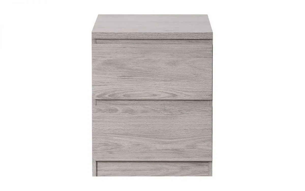 Jupiter 2 Drawer Bedside - Grey Oak